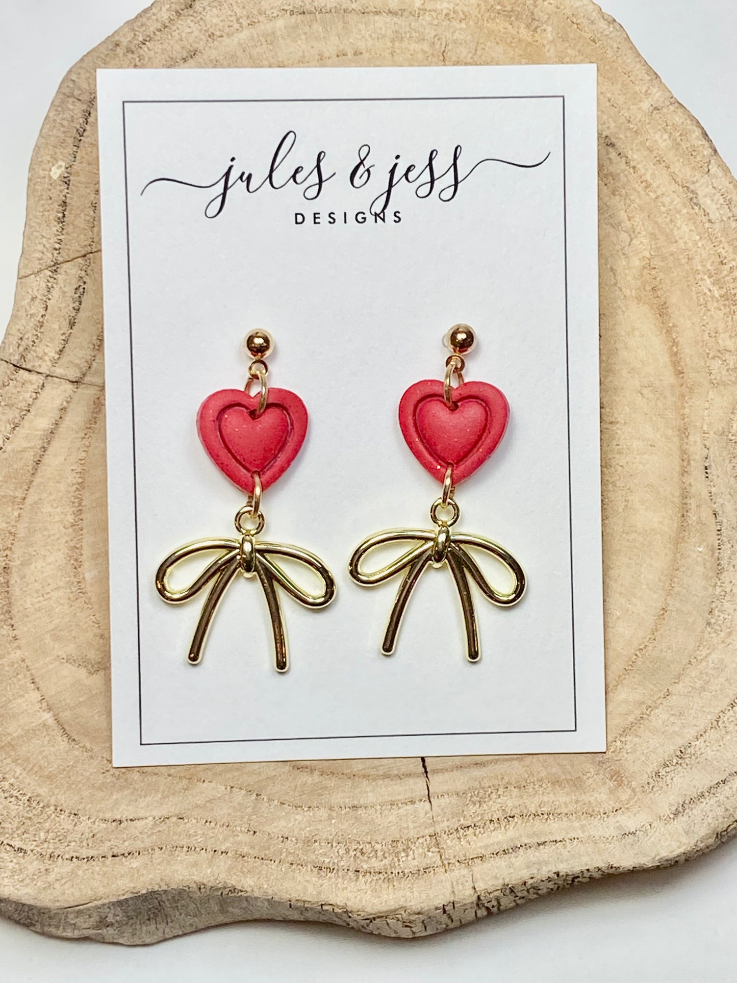 Red Sparkle Heart with Bow