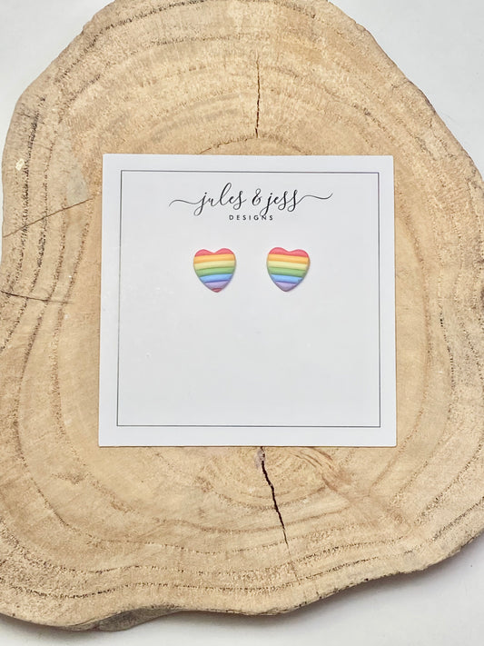 Rainbow Heart Stud