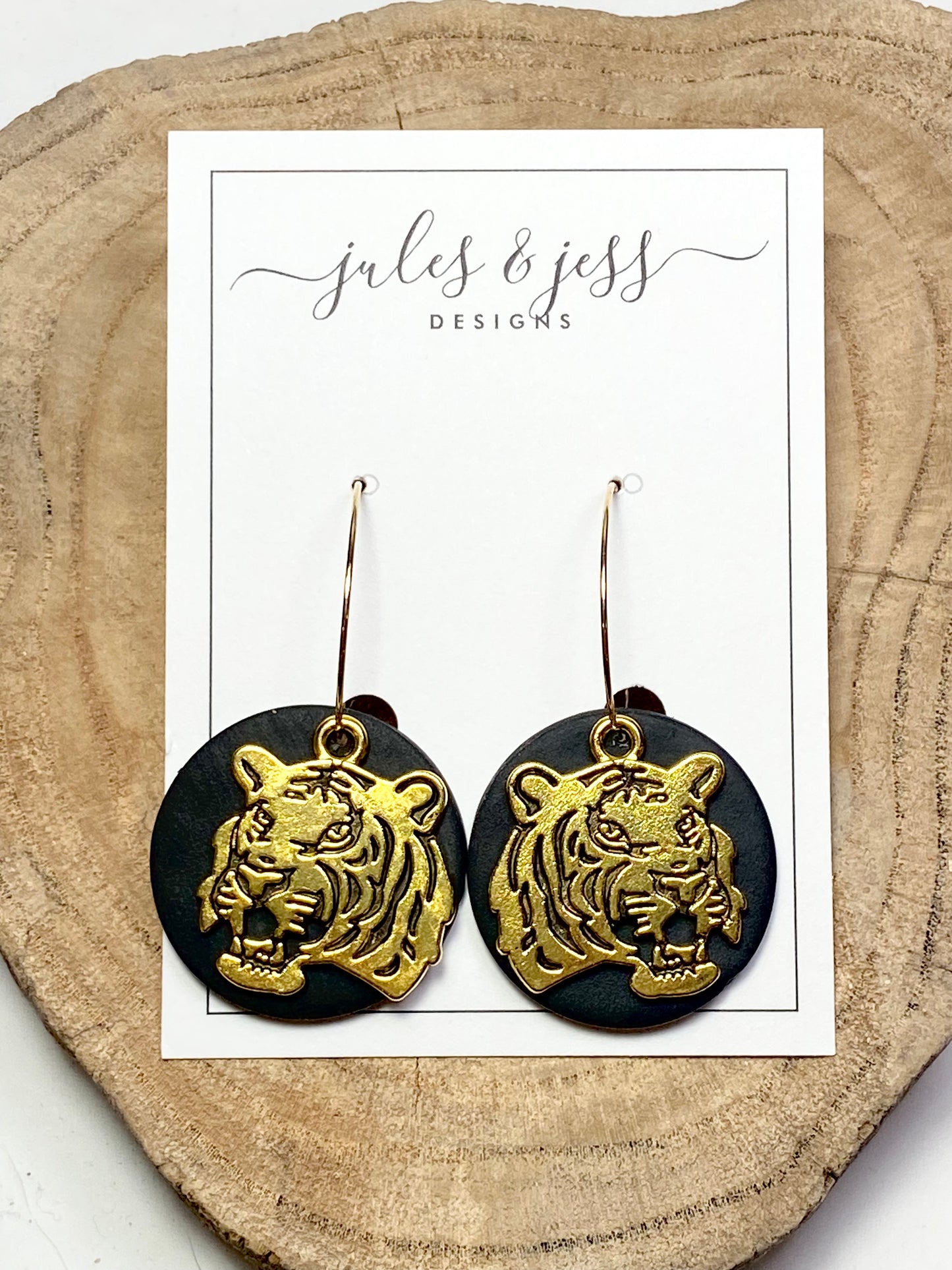 Gold Tiger Hoops