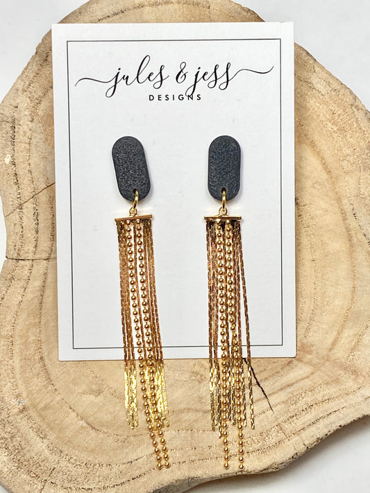 Black and Gold Long Dangle