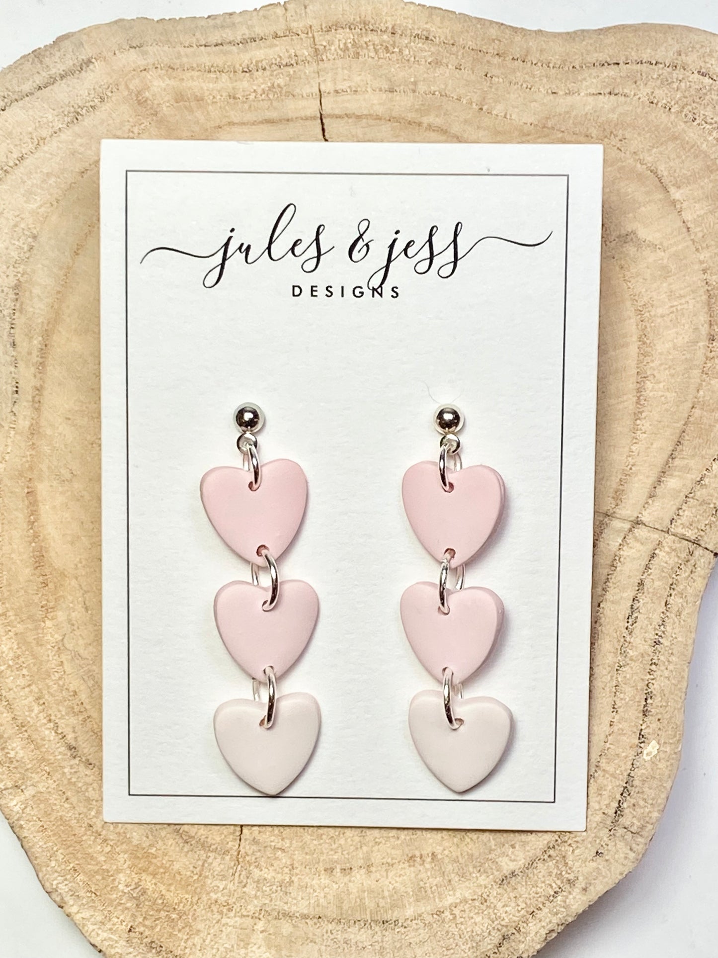 Soft Pink Heart Dangles