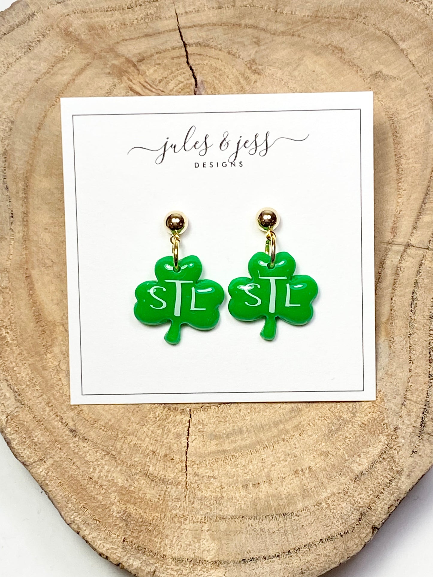 Green STL Shamrock Dangle