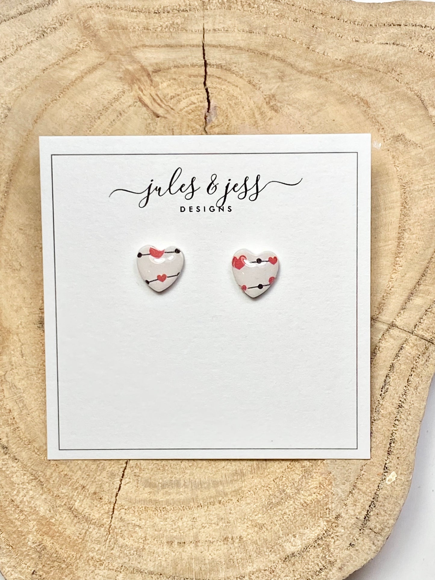 Heart String Studs