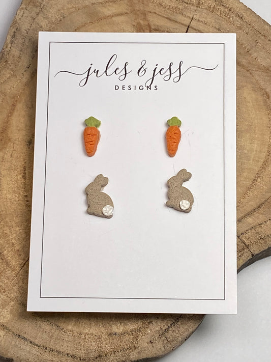 Bunny and Carrot Stud